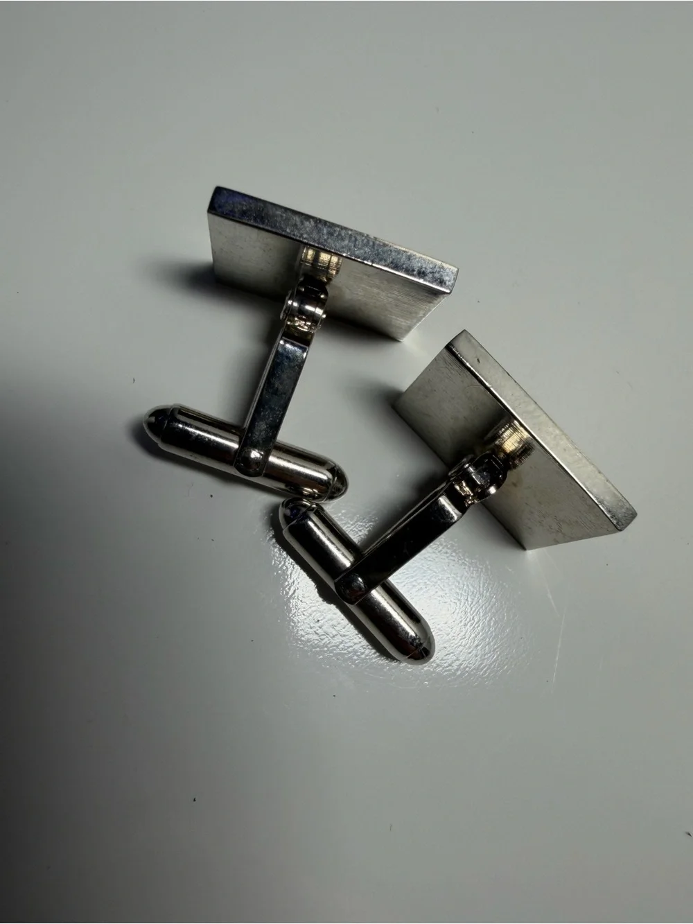 Christian Dior Two-Tone Metal Accent - Gold and Brushed Silver Cuff Links